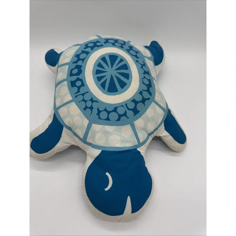 Sea Turtle Pillow Coastal Beach Theme Blue White 21